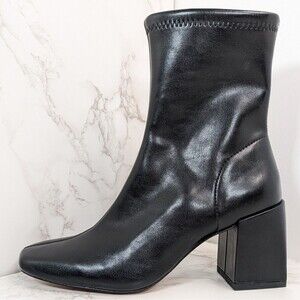NEW Anthropologie Silent D Carina Black Stretch Napa Boots Size 36 EU 5.5 US